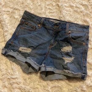 Ripped jean shorts